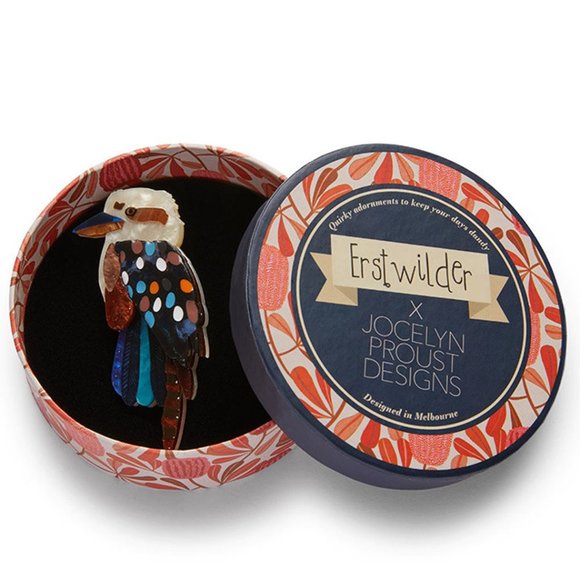 Erstwilder x Jocelyn Proust Designs GUMTREE ROYALTY Kookaburra Bird Brooch NIB - Picture 1 of 11
